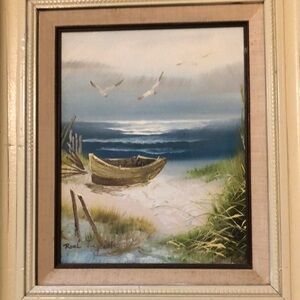 Gorgeous Vintage Seascape by Roal English Impressionist Oil Painting